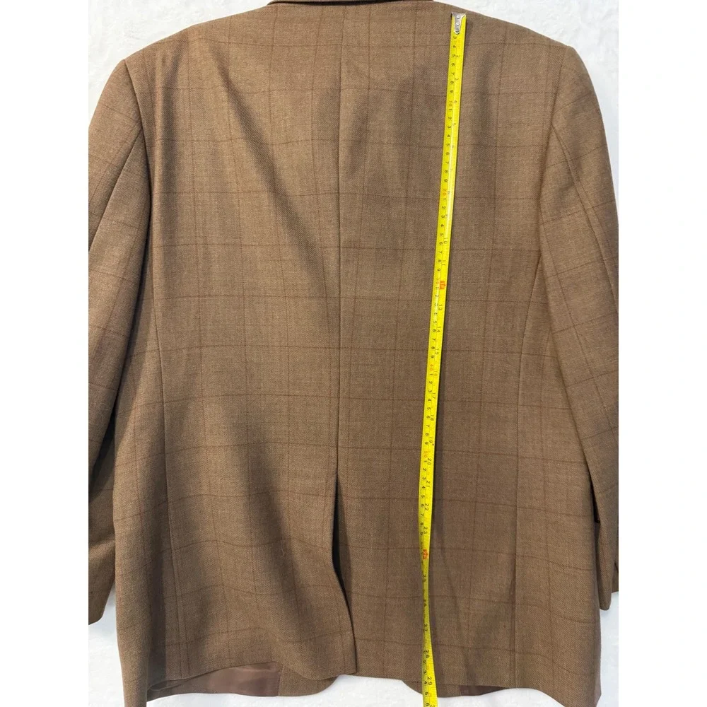Jos. A.‎ Bank Signature Collection Brown Windowpane 100% Wool Blazer 42R Gordon